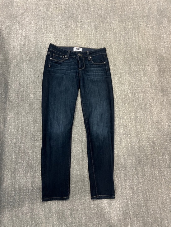 PAIGE Denim - PAIGE Skinny Jeans in Dark Indigo Wash kylie crop